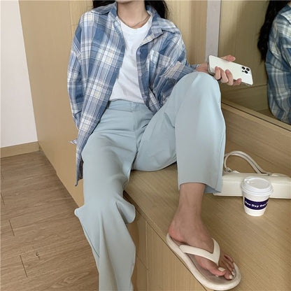 Chemise à carreaux à manches longues