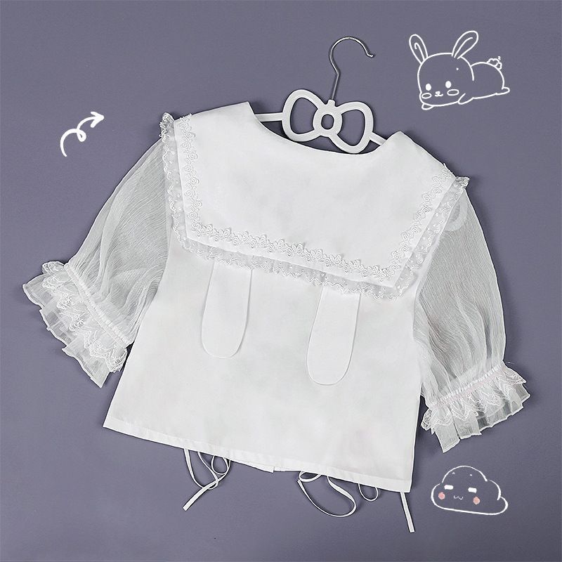 Puff-Sleeve Lace-Up Lolita Blouse