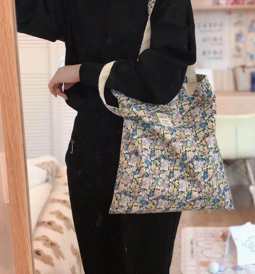 Floral Print Tote Bag