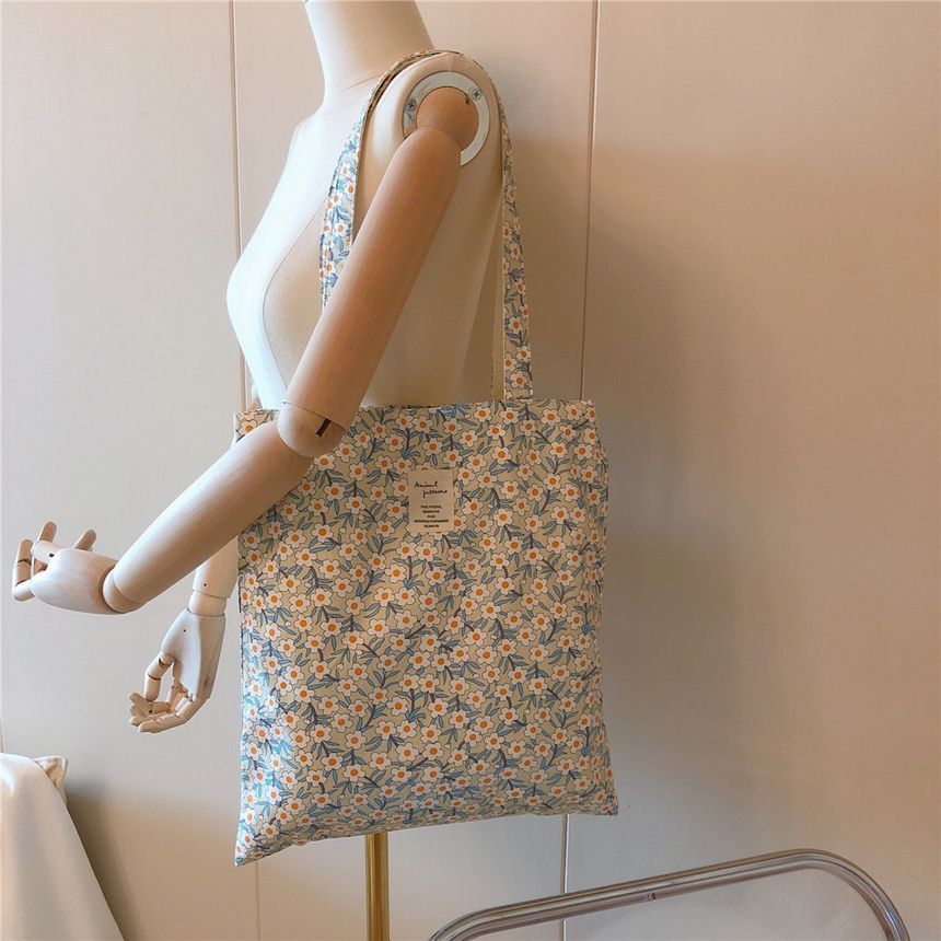 Floral Print Tote Bag