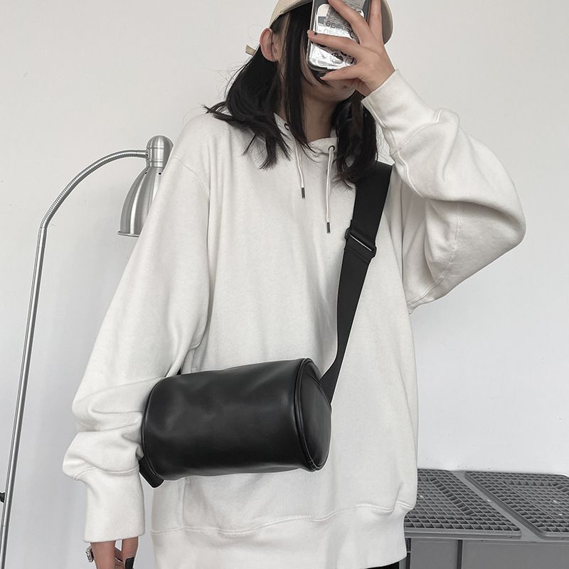 Plain Faux Leather Crossbody Bag