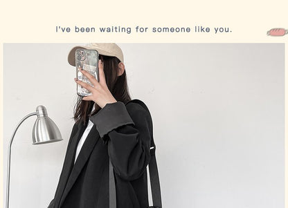 Plain Faux Leather Crossbody Bag