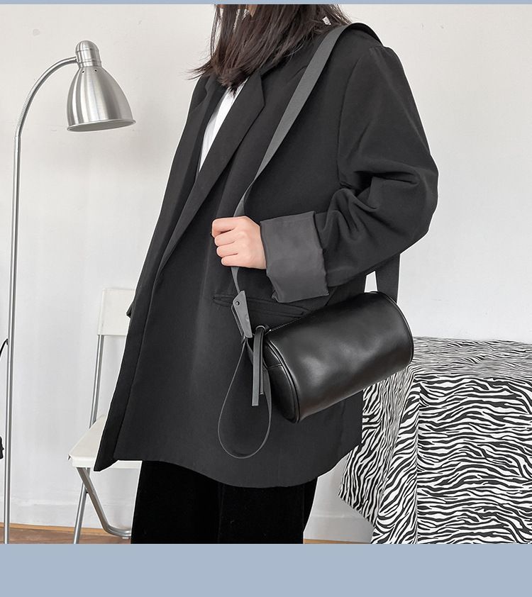 Plain Faux Leather Crossbody Bag