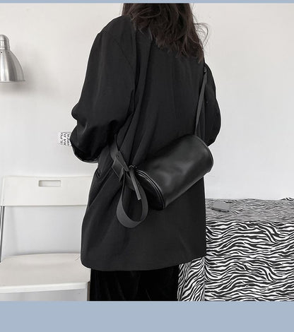 Plain Faux Leather Crossbody Bag