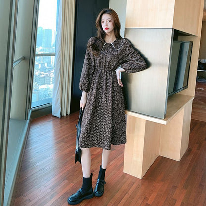 Peter Pan Collar Floral Print A