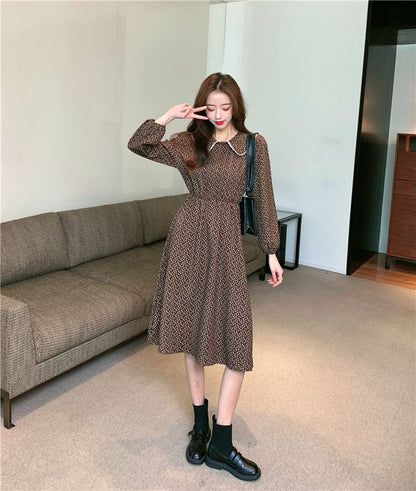 Peter Pan Collar Floral Print A