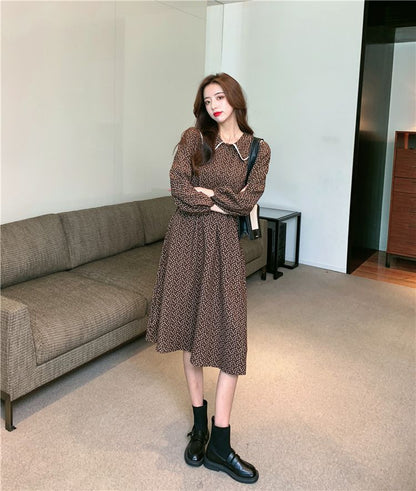 Peter Pan Collar Floral Print A