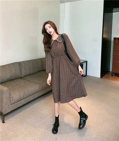 Peter Pan Collar Floral Print A