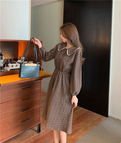 Peter Pan Collar Floral Print A