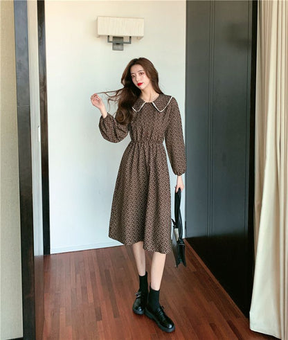 Peter Pan Collar Floral Print A