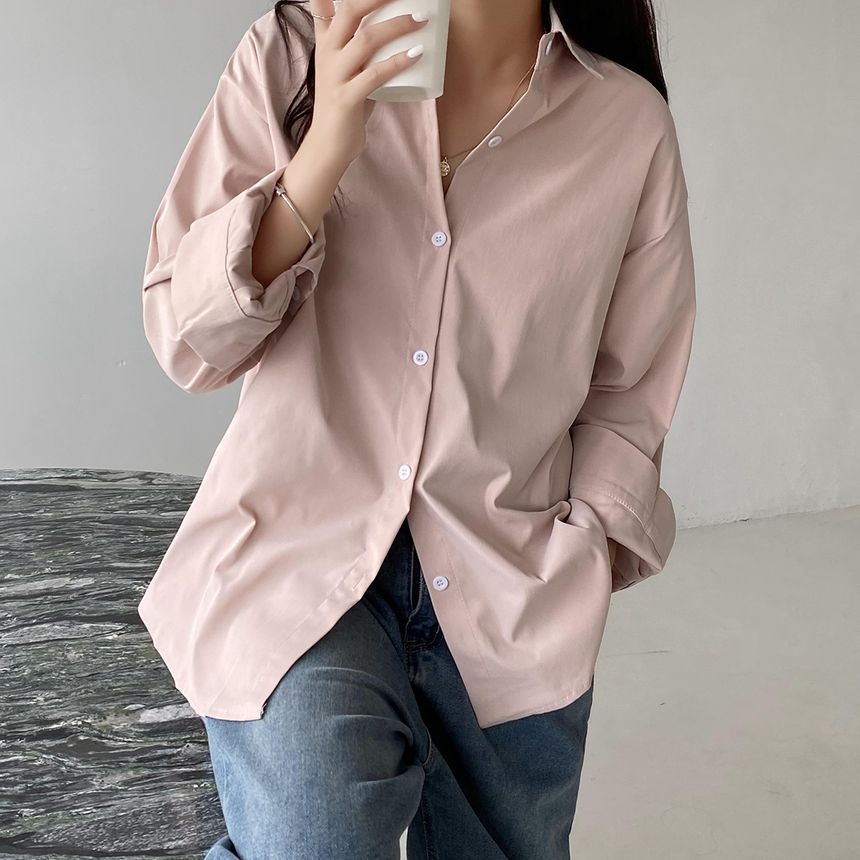 Long Sleeve Plain Shirt