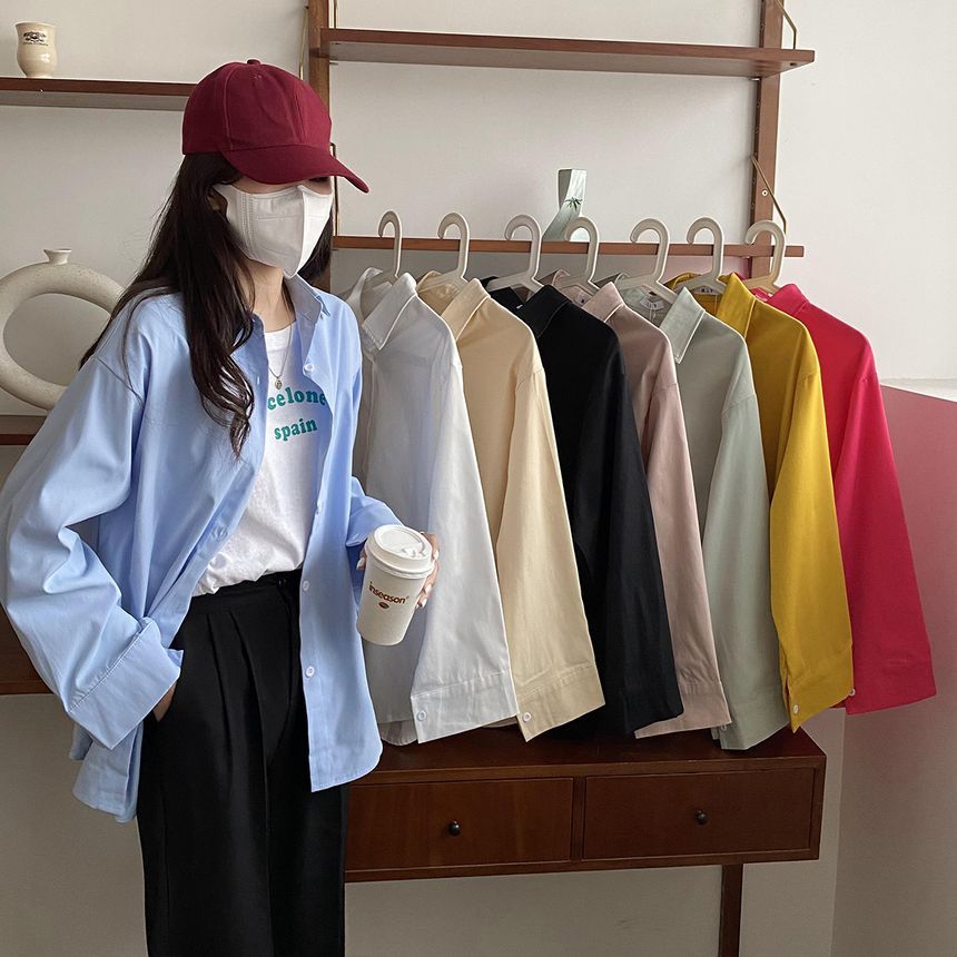 Long Sleeve Plain Shirt