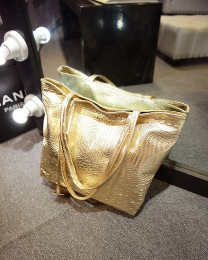 Croc Grain Tote Bag