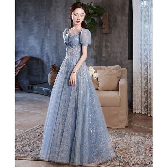 Mesh A-Line Evening Gown