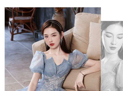 Mesh A-Line Evening Gown