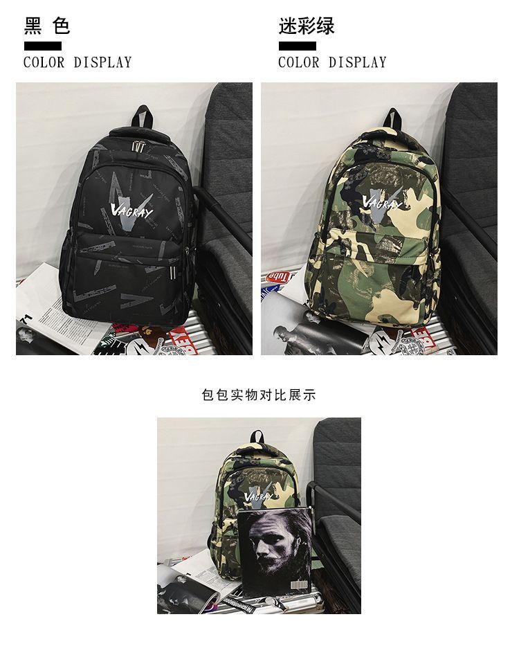 Rucksack aus Nylon mit Camouflage-Muster