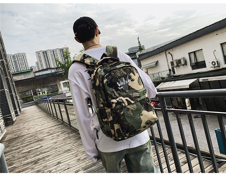 Rucksack aus Nylon mit Camouflage-Muster