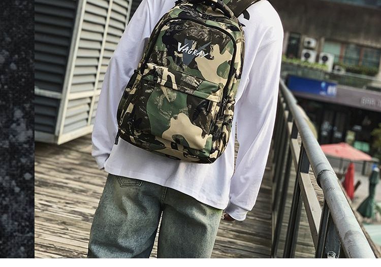 Rucksack aus Nylon mit Camouflage-Muster