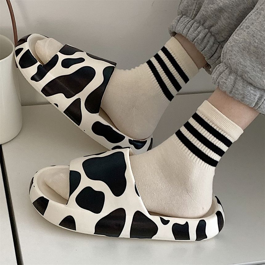 Cow Print Bathroom Slippers