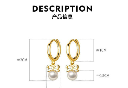 Faux Pearl Sterling Silver Dangle Earring