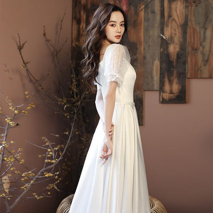 Lace Panel A-Line Cocktail Dress / Evening Gown