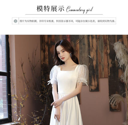 Lace Panel A-Line Cocktail Dress / Evening Gown