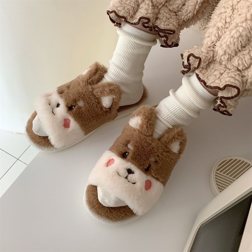 Animal Fleece Home Slippers