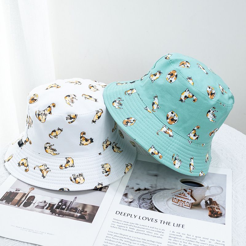 Cat Reversible Bucket Hat