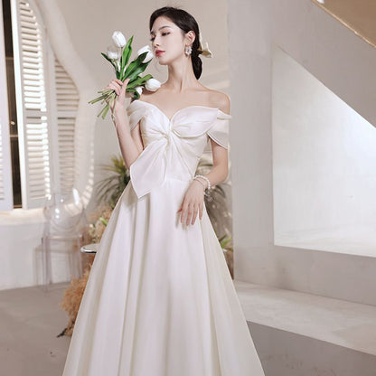Wedding Off-Shoulder Gown A-Line Bow