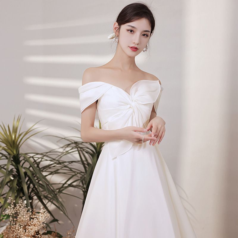 Wedding Off-Shoulder Gown A-Line Bow