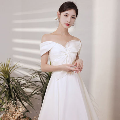 Wedding Off-Shoulder Gown A-Line Bow