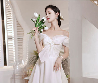 Wedding Off-Shoulder Gown A-Line Bow