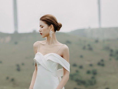 Cold-Shoulder Gown Wedding Sheath