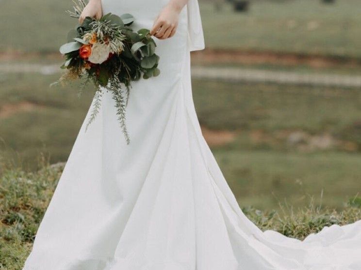 Cold-Shoulder Gown Wedding Sheath