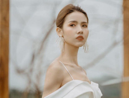 Cold-Shoulder Gown Wedding Sheath