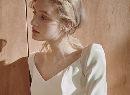 Long-Sleeve A-Line Wedding Gown