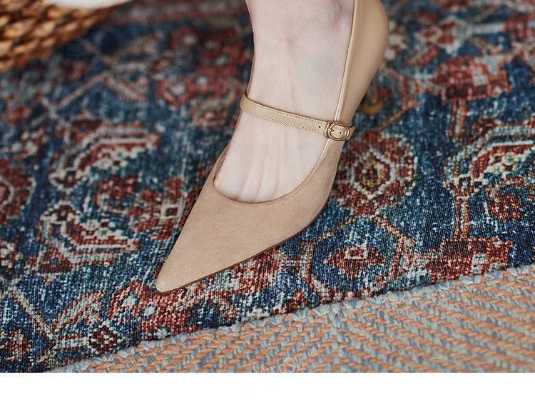 Pointy-Toe Stiletto Heel Mary Jane Pumps