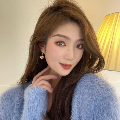 Rhinestone Floral Drop Earring / Clip-On Earring