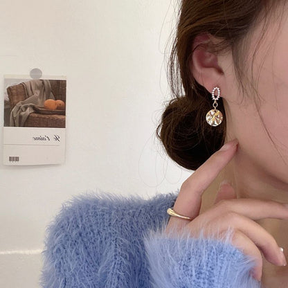 Rhinestone Floral Drop Earring / Clip-On Earring