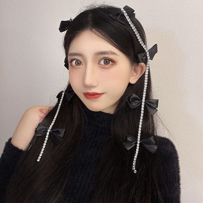 Bow Rhinestone Hair Clip