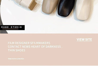 Boots Short Plain Chunky Heel