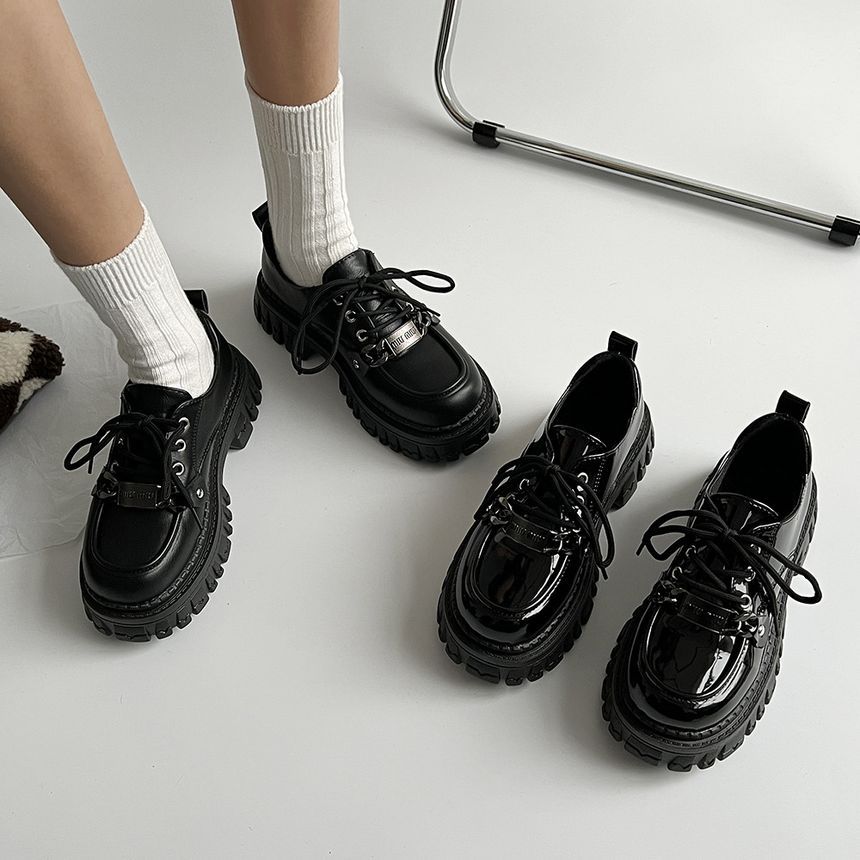 Platform Lace-Up Shoes