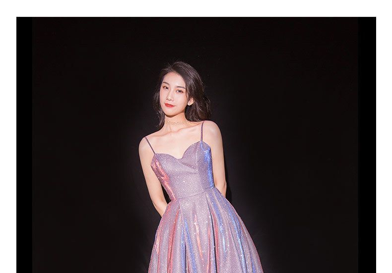 Spaghetti Strap Glitter Maxi Prom Dress