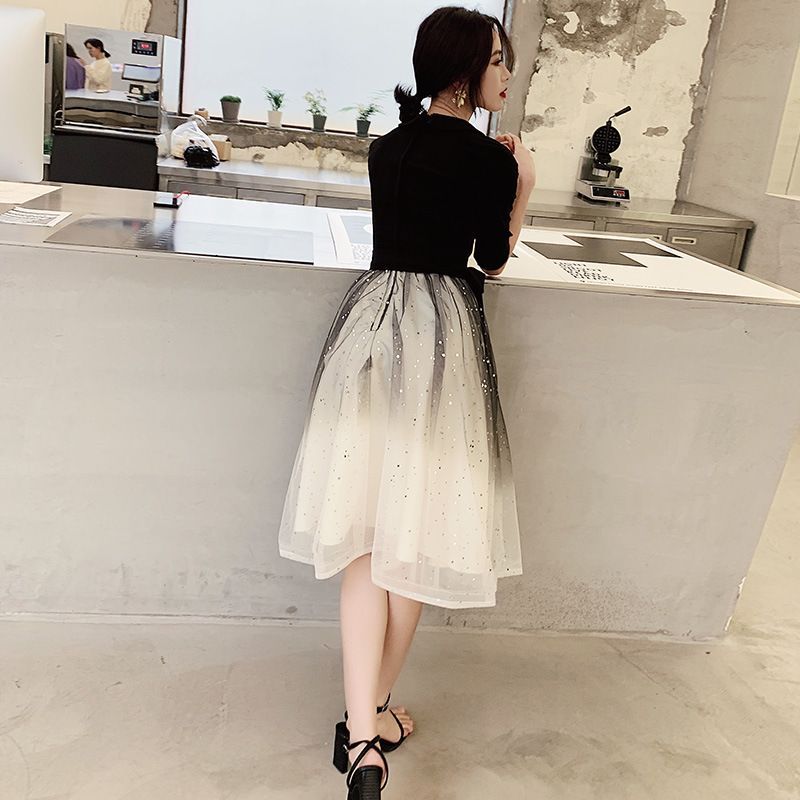 Elbow-Sleeve Sequined A-Line Evening Gown (Various Designs)