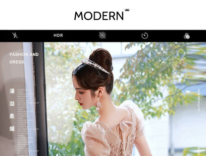 Gown Sequined Designs) Lace-Up Evening Back A-Line Puff-Sleeve (Various