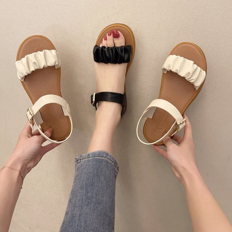 Shirred Sandals