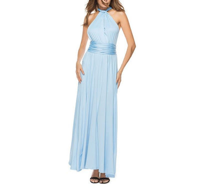 Halter Open-Back Maxi Cocktail Dress