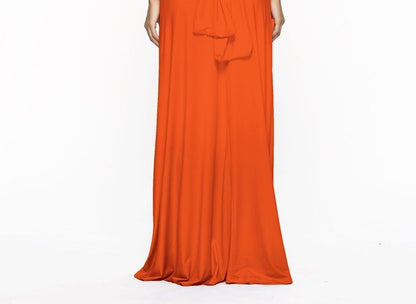 Halter Open-Back Maxi Cocktail Dress