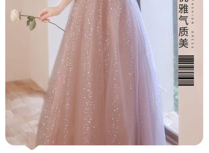 Mesh A-Line Cocktail Dress / Evening Gown