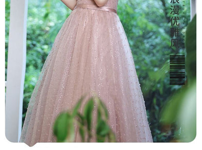 Mesh A-Line Evening Gown